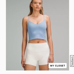 Lululemon Align Cropped Cami Tank, blue Willow, size 10